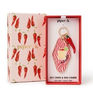 Piper K Picante Motel Key Chain & Red Chili Pepper Bag Charm - Boxed